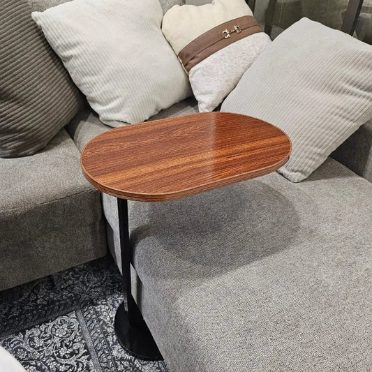 C-Shaped Wooden Side Table